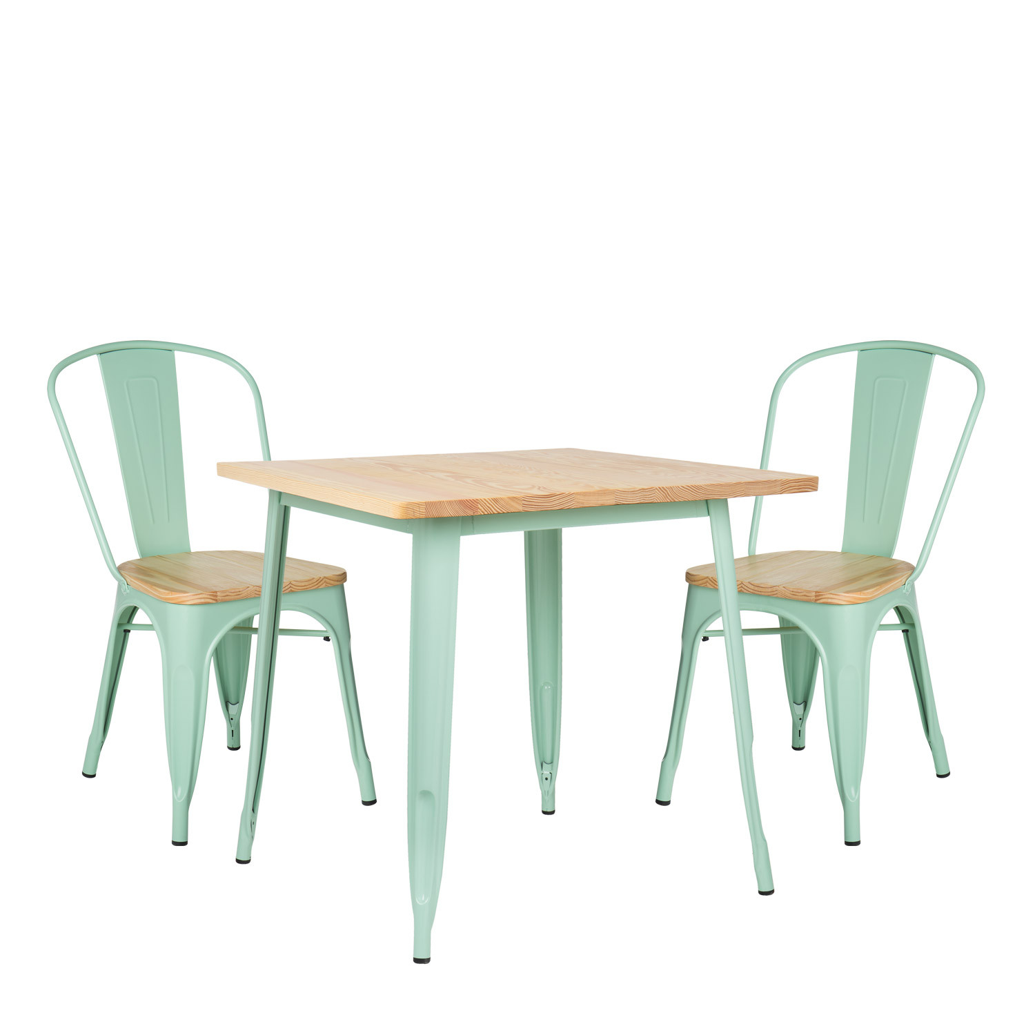 Tables Et Chaises De Jardin En solde Élégant Lot De Table Lix Bois 80×80 & 2 Chaises Lix Bois Sklum