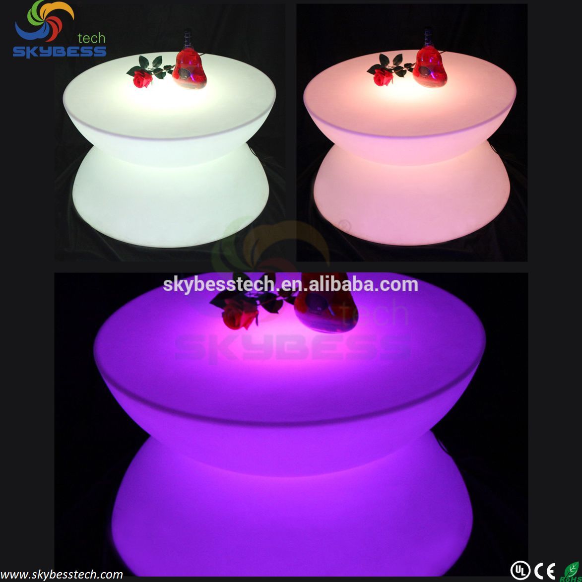 LED Table Éclairage Lumineux Bar Tables RGB LED Bar Table SK LF16 D80 H44cm livraison gratuite