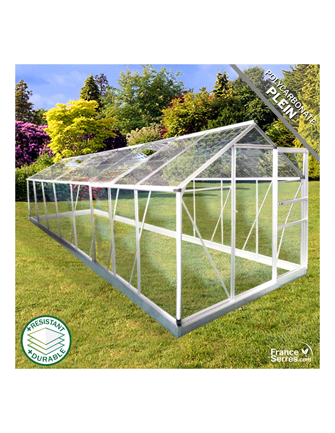 serre de jardin cristal avec polycarbonate plein 930m