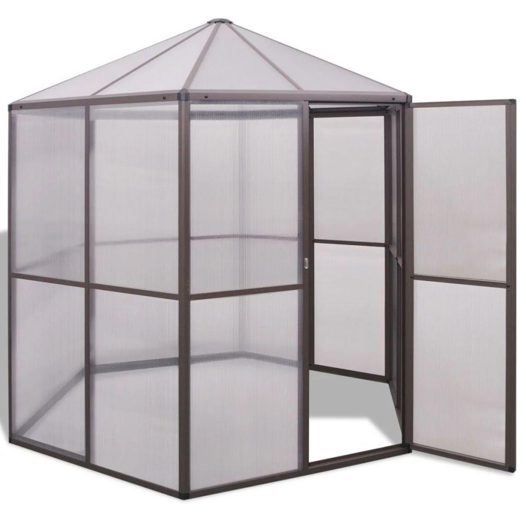 serre jardin hexagonale aluminium polycarbonate 01 zoom