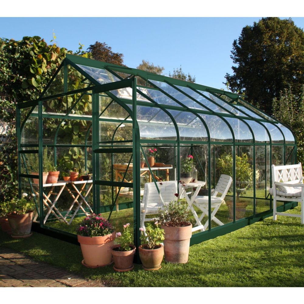 Acheter Serre De Jardin Nouveau Serre En Verre Trempé Supreme Vert 11 4 M² Embase Halls