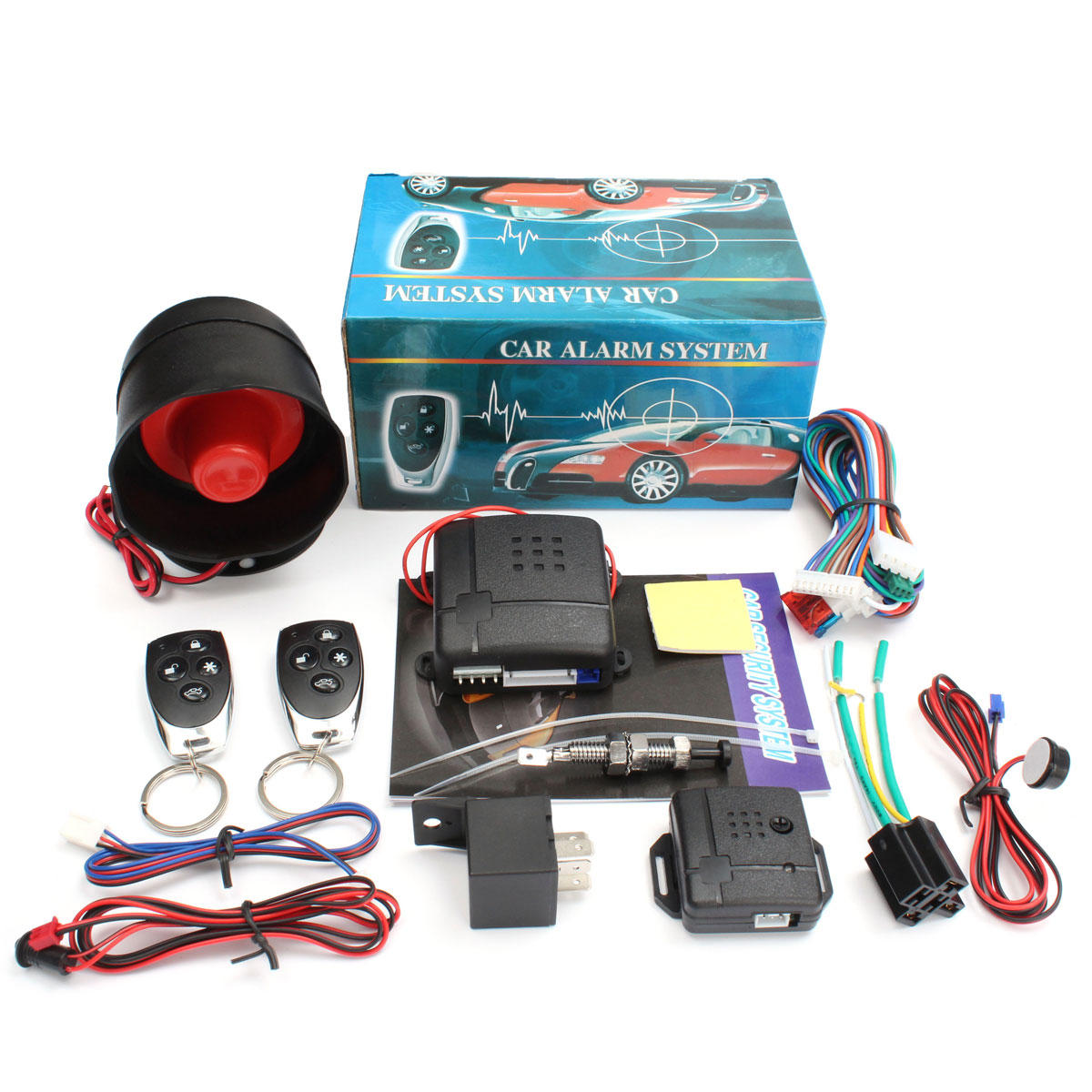 Alarme Jardin Beau Syst¨me D Alarme Universel De Voiture 12v Sécurité De Protection Anti Effraction Automatique Sans Clé Avec 2 Klaxon   Distance Et Alarme