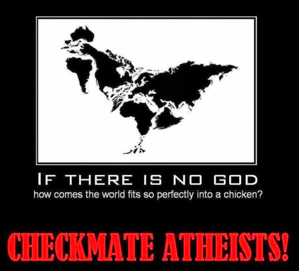 échec et mat aux athées le monde en forme de coq