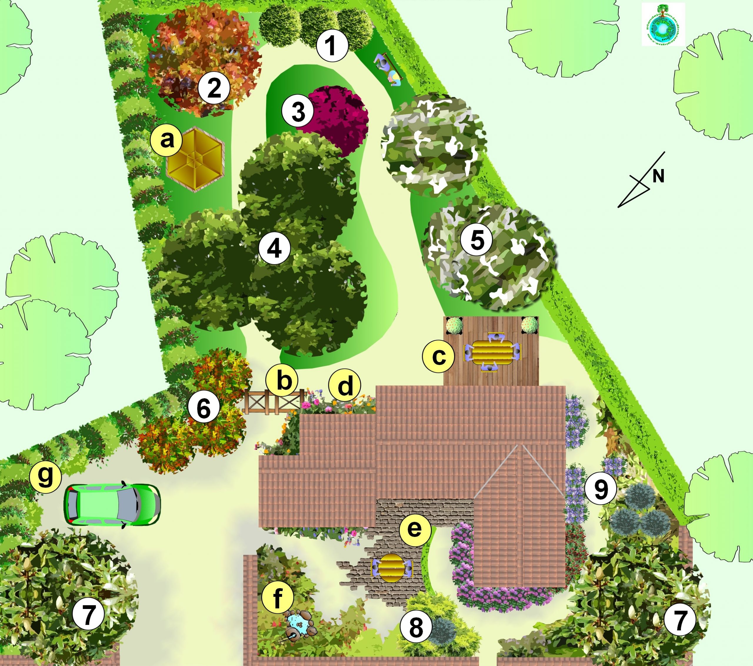 plan de jardin avec des grands arbres 2 1