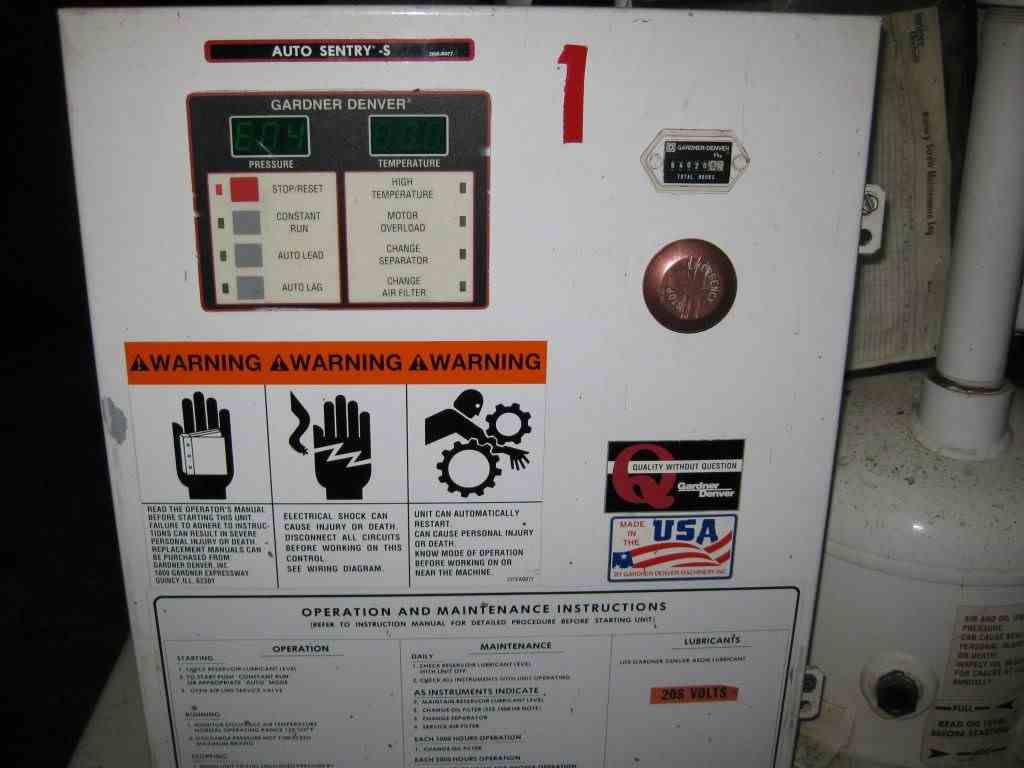 gardner denver rotary screw air pressor model ebe 99k