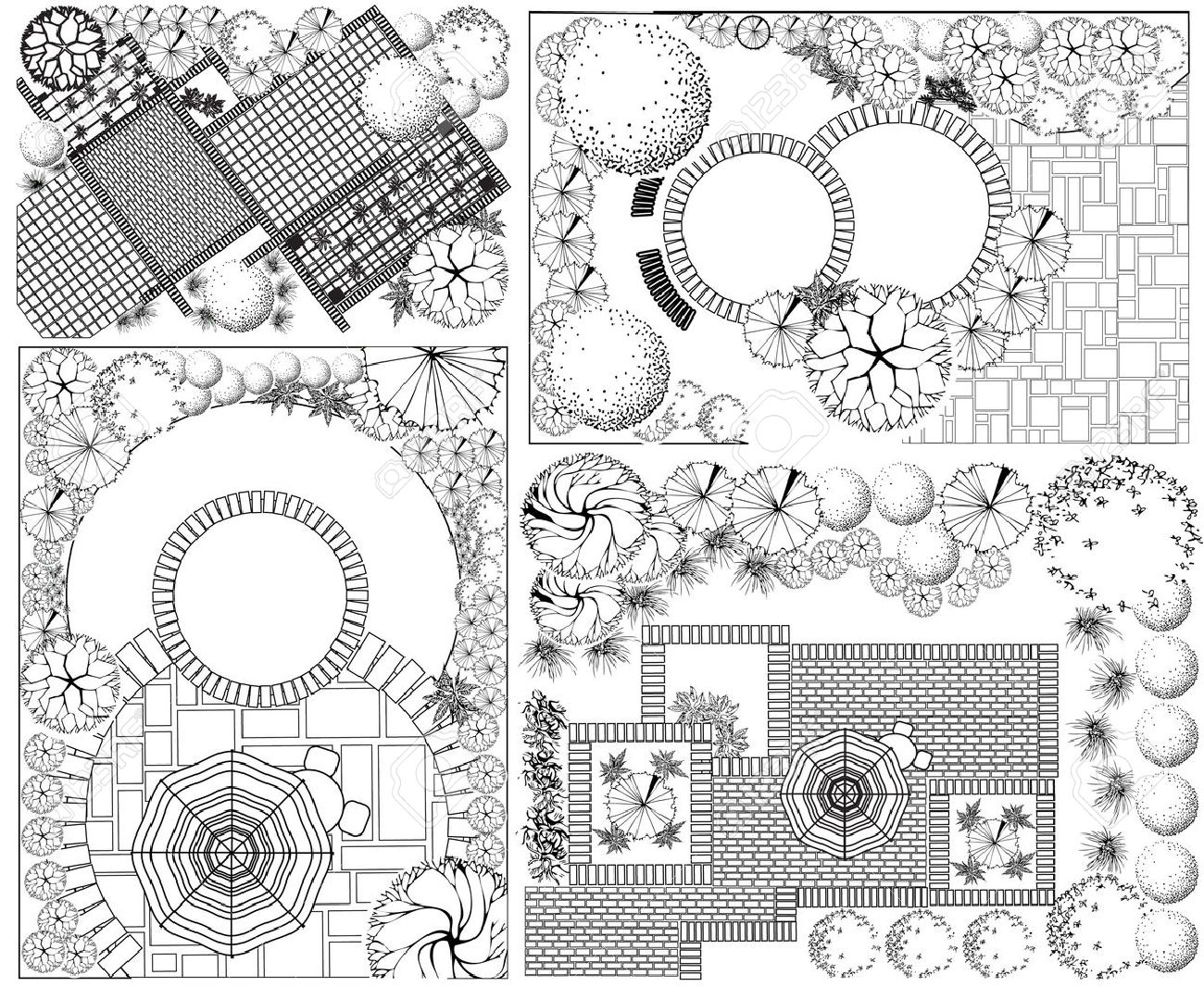 Amenagement Jardin Avec Piscine Unique Collections Od Plan D Aménagement Paysager Avec Des Symboles Cime Des Arbres