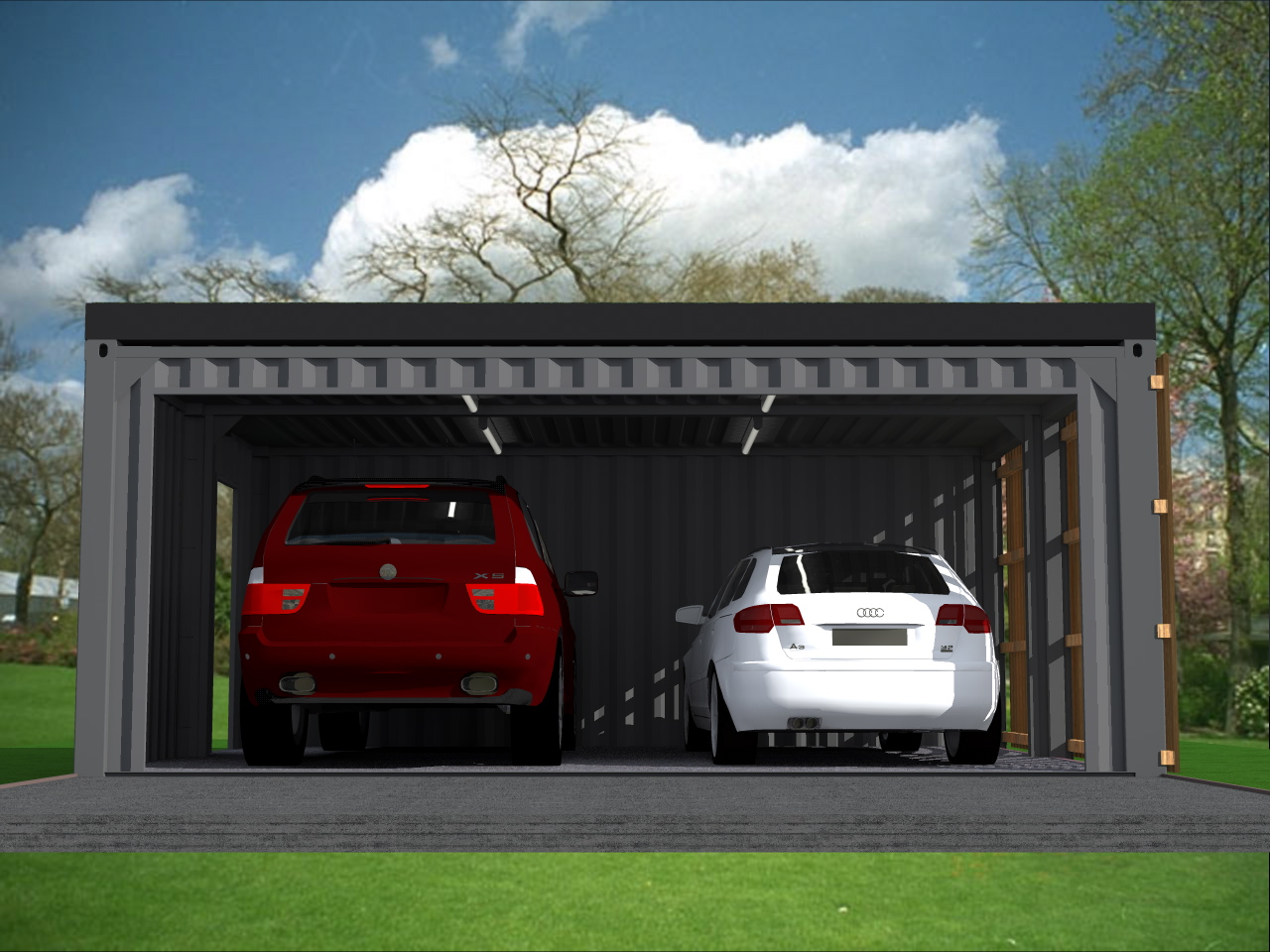 vue projet garage container 2