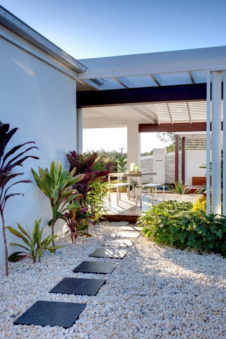 Amenagement Petit Jardin Avec Terrasse Génial Galet Décoratif Blanc Plus De 45 Idées Pour Vous Inspirer