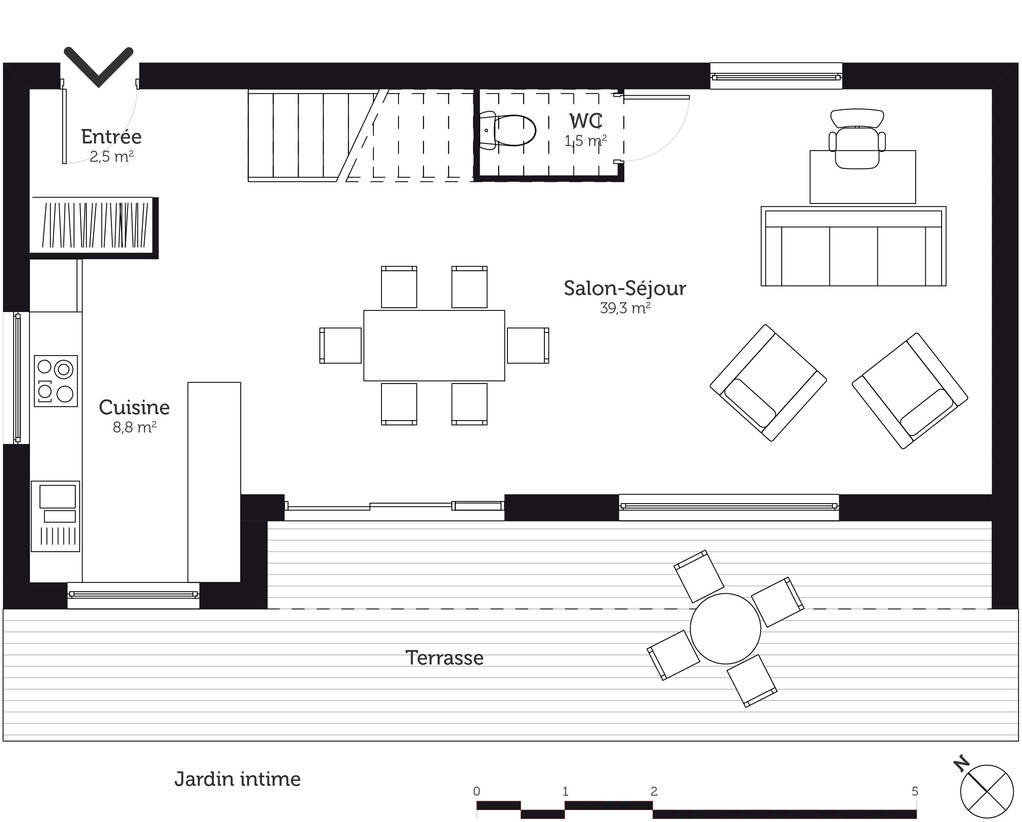 Amenagement Petit Jardin Avec Terrasse Inspirant Plan Maison   étage 110 M² Avec 3 Chambres ‒ Ooreka