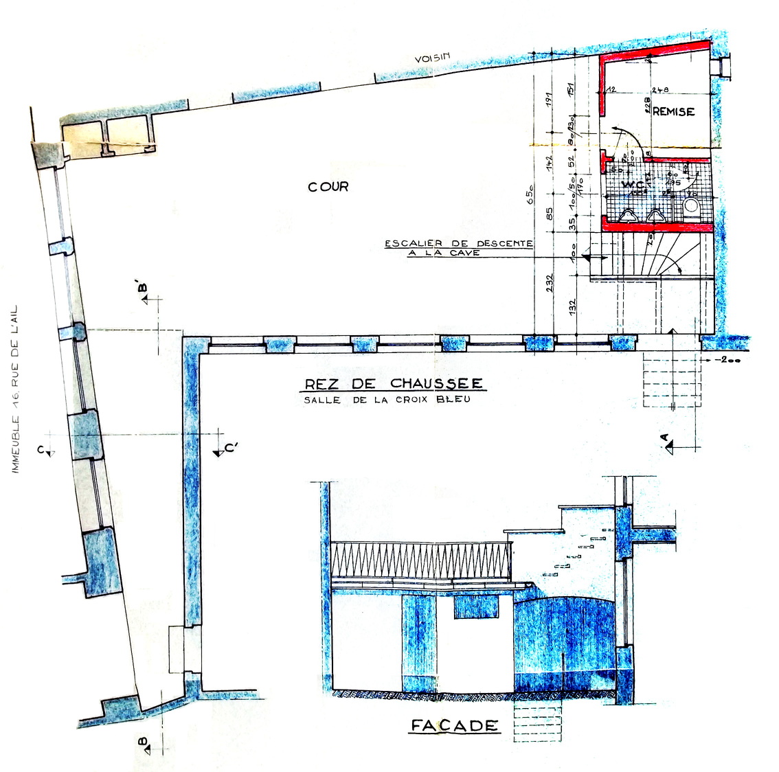 Ail 16 plan 1960 cote 639 W 208