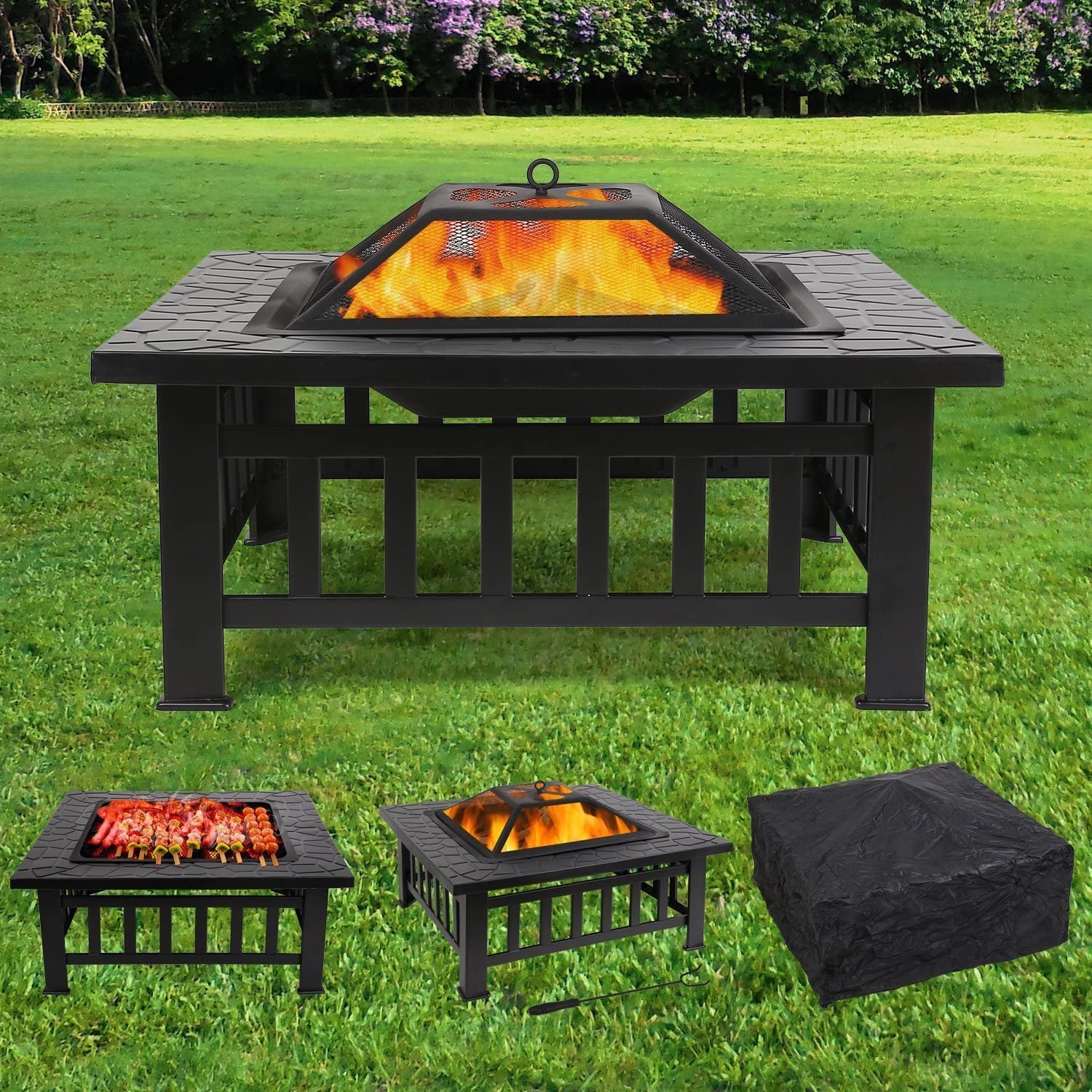 Aménager son Jardin Beau Femor Brasero Pour Jardin Terrasses Bbq Brasero Ménager Barbecue Pour Fªte Et Foyer 81 81 44cm En Acier Noir Poªle Chauffant Brasero Foyer Four Carré