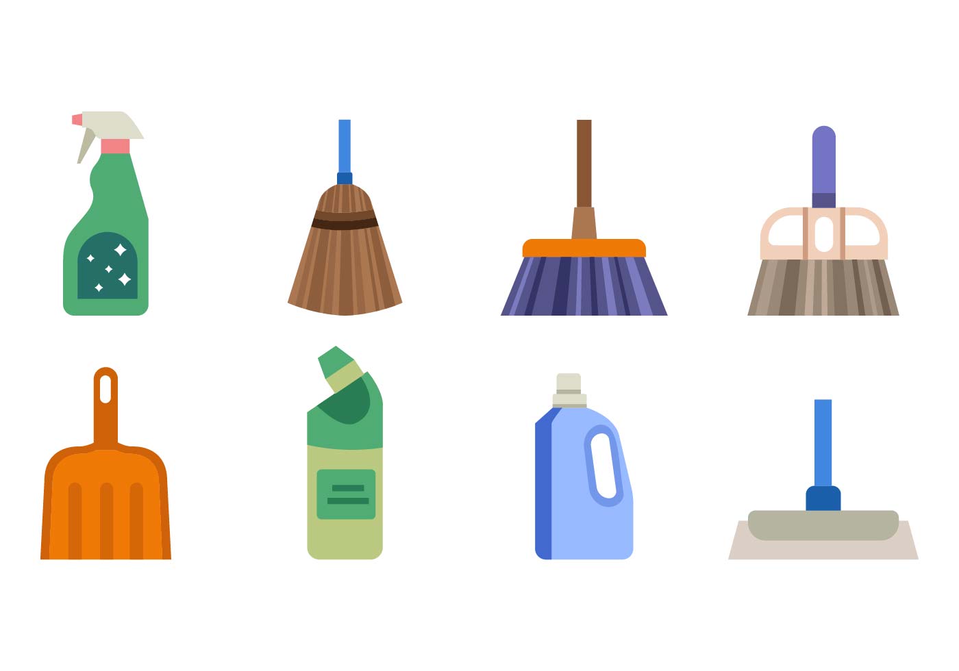 free house cleaning tools vector