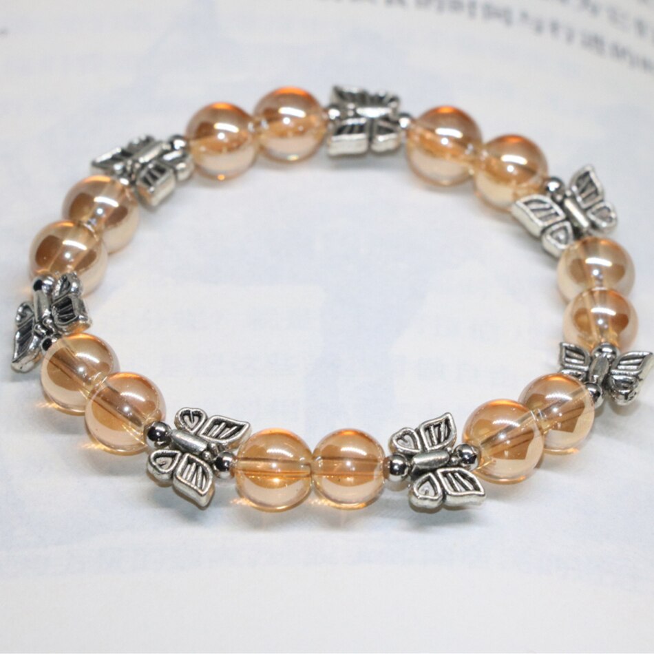 7 style multicolore plaquent cristal 6mm 8mm perles rondes strand bracelet bracelet pour femmes spacer bijoux
