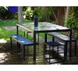 Art Et Jardin Unique Blue Patchwork Table In Situ Single Work Of Art Handmade