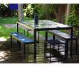 Art Et Jardin Unique Blue Patchwork Table In Situ Single Work Of Art Handmade