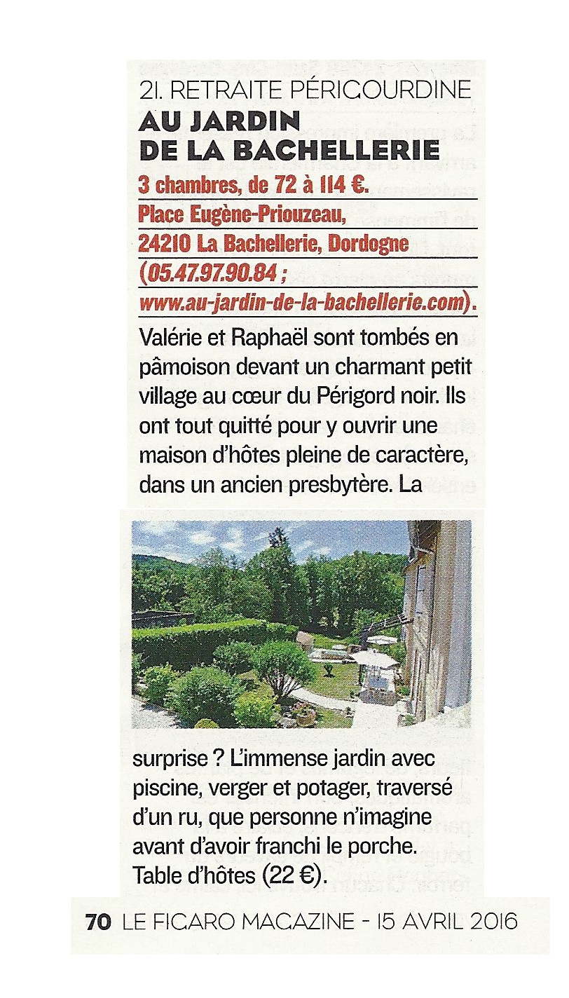 Au Jardin De La Bachellerie Nouveau Le Figaro