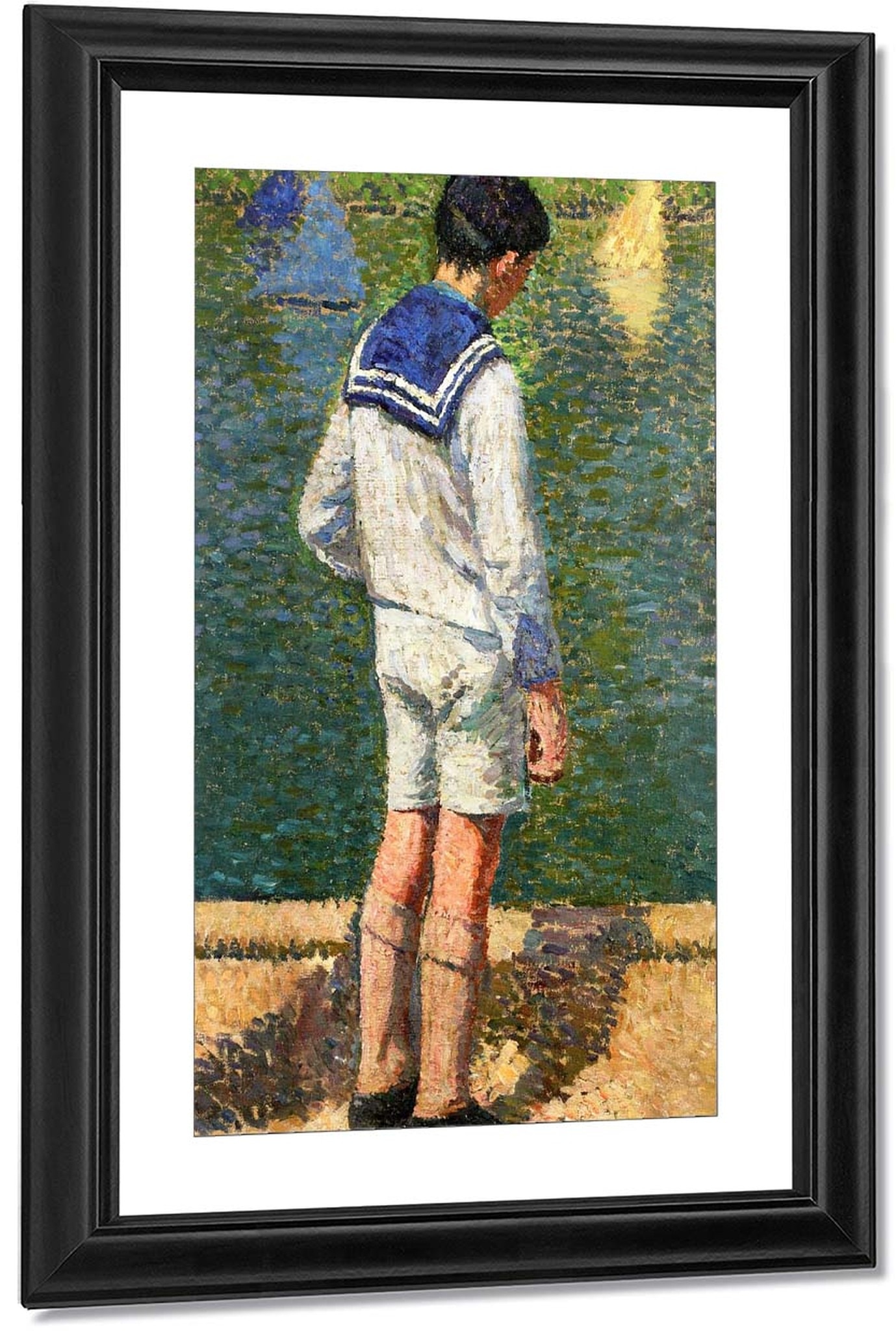 Au Jardin Unique Petit Garc¸on Au Bord Du Bassin Du Jardin Du Luxembourg A Paris by Henri Martin French 1860 1943 by Henri Martin French 1860 1943