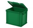 Bac Alimentaire Plastique Luxe Bac Gerbable Avec Couvercle 400x300xh335mm Vert