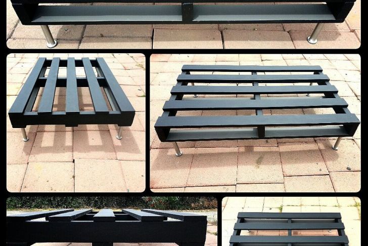 Banc En Palette Génial sofabord Af Palle sortmalet Med Glasplade