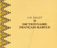 Blatte Jardin Nouveau Dictionnaire Francais Kabyle De J M Dallet Au format