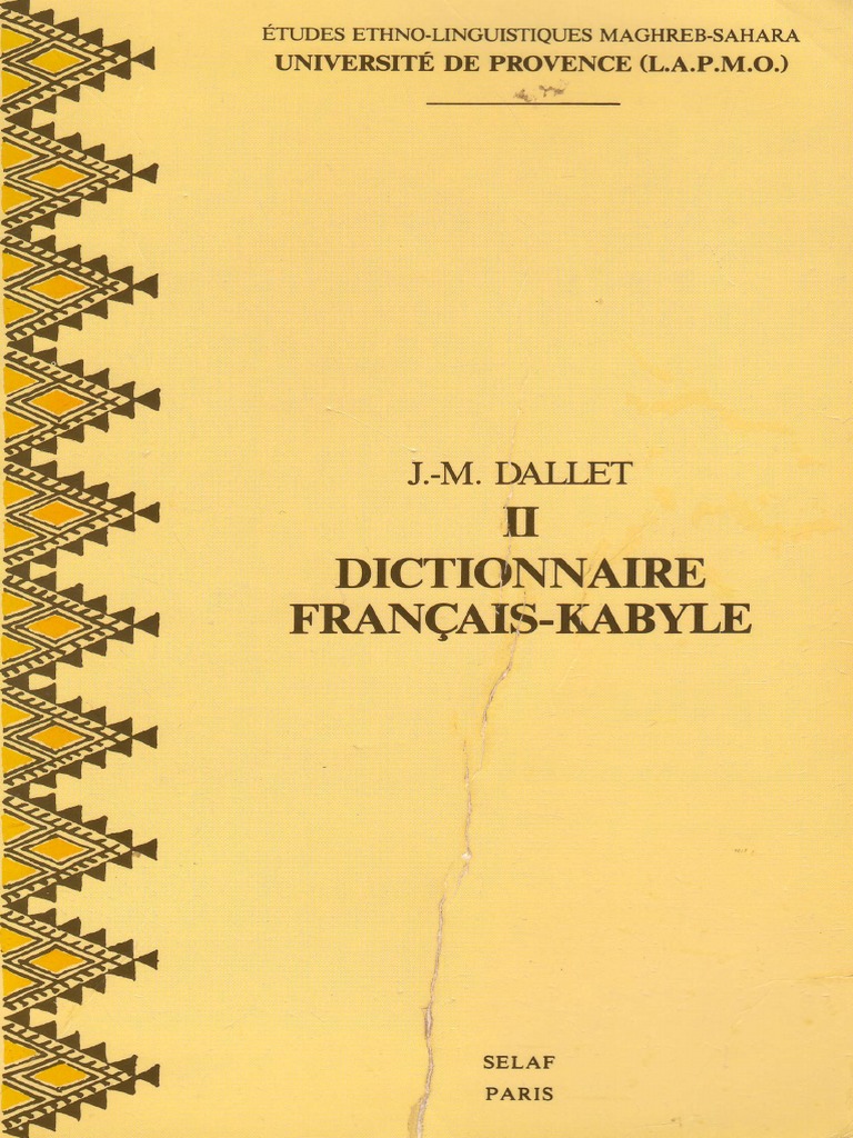 Blatte Jardin Nouveau Dictionnaire Francais Kabyle De J M Dallet Au format