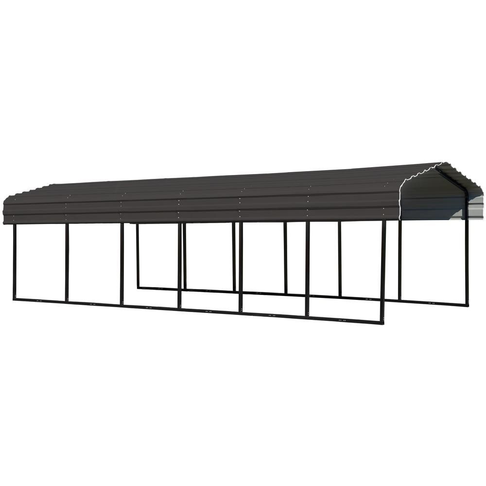 Carport Brico Depot Luxe Arrow 10 Ft W X 29 Ft D Charcoal Galvanized Steel Carport