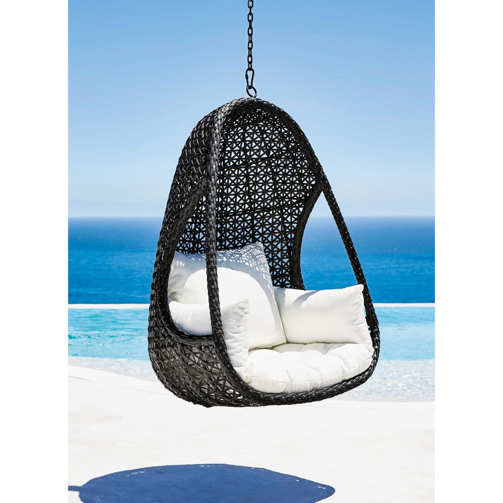 Chaise Suspendue Ikea Best Of Hanging Garden Armchair In Black Resin Wicker with White