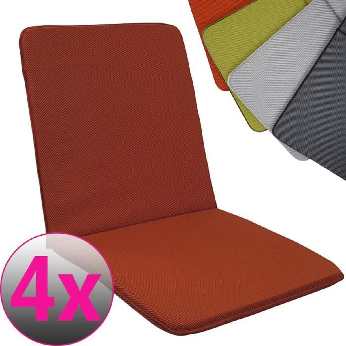 set x4 coussins a dossier bas pour chaise fauteuil