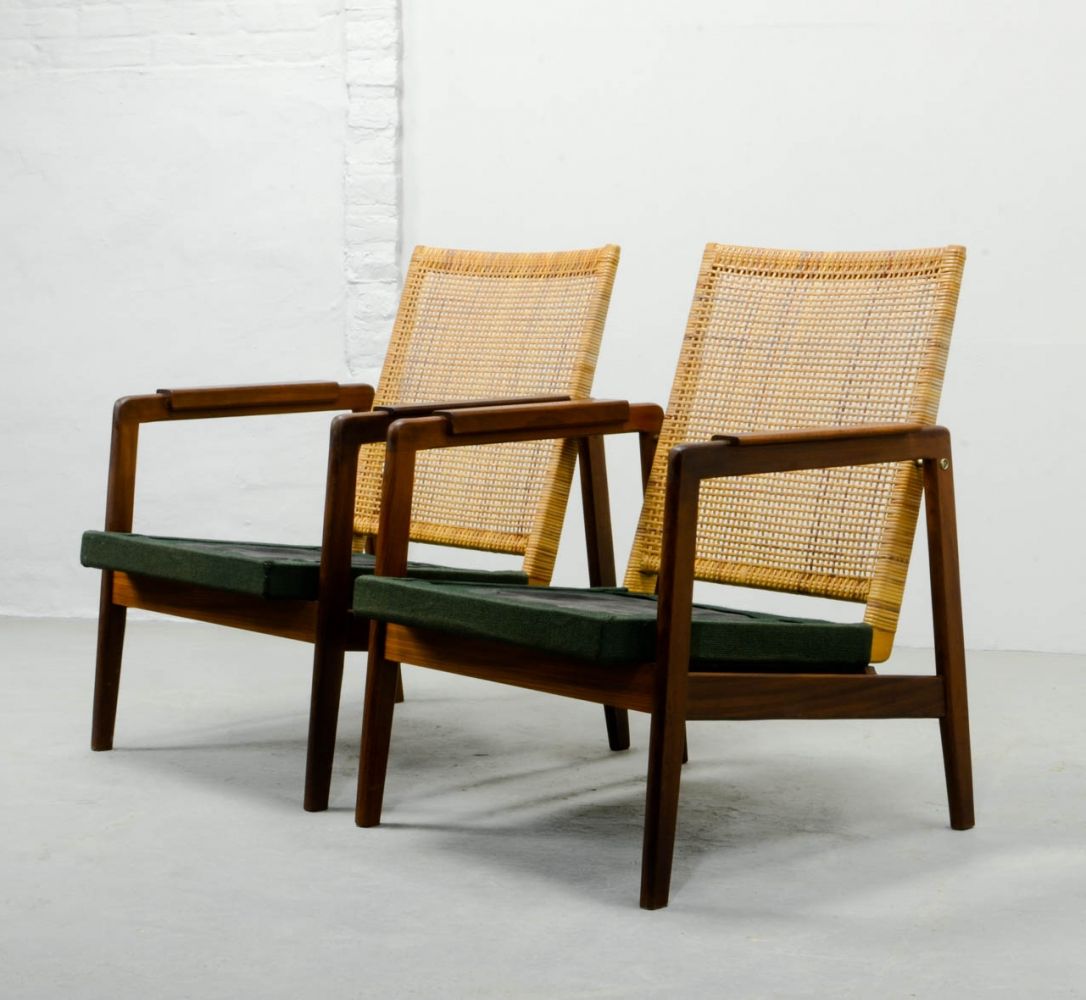 Chaises Longues Jardin Charmant Set Of Low Back Woven Cane Lounge Chairs by Muntendam for