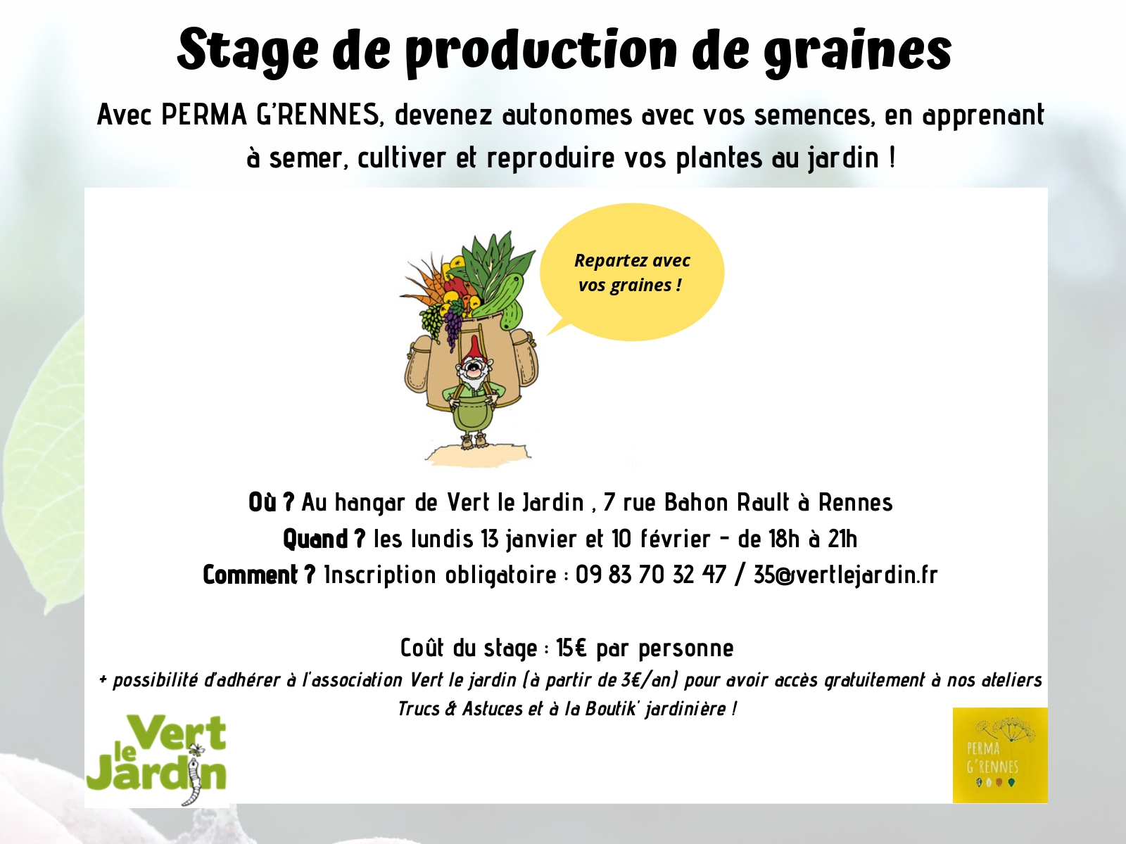 stage de production de graines 2020 2