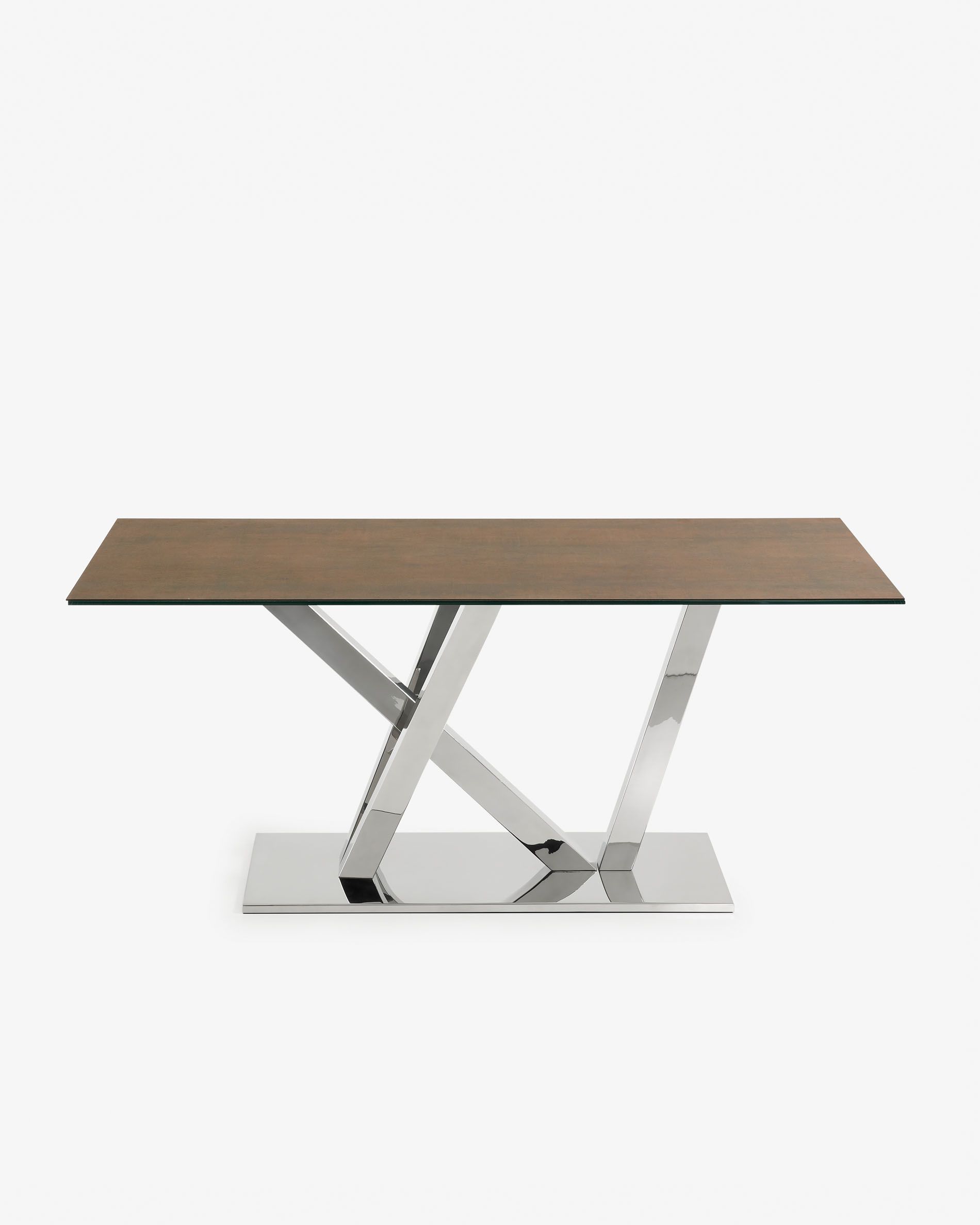 Coffee Table Élégant Nyc Table 180 Cm Porcelain Iron Corten Finish Stainless