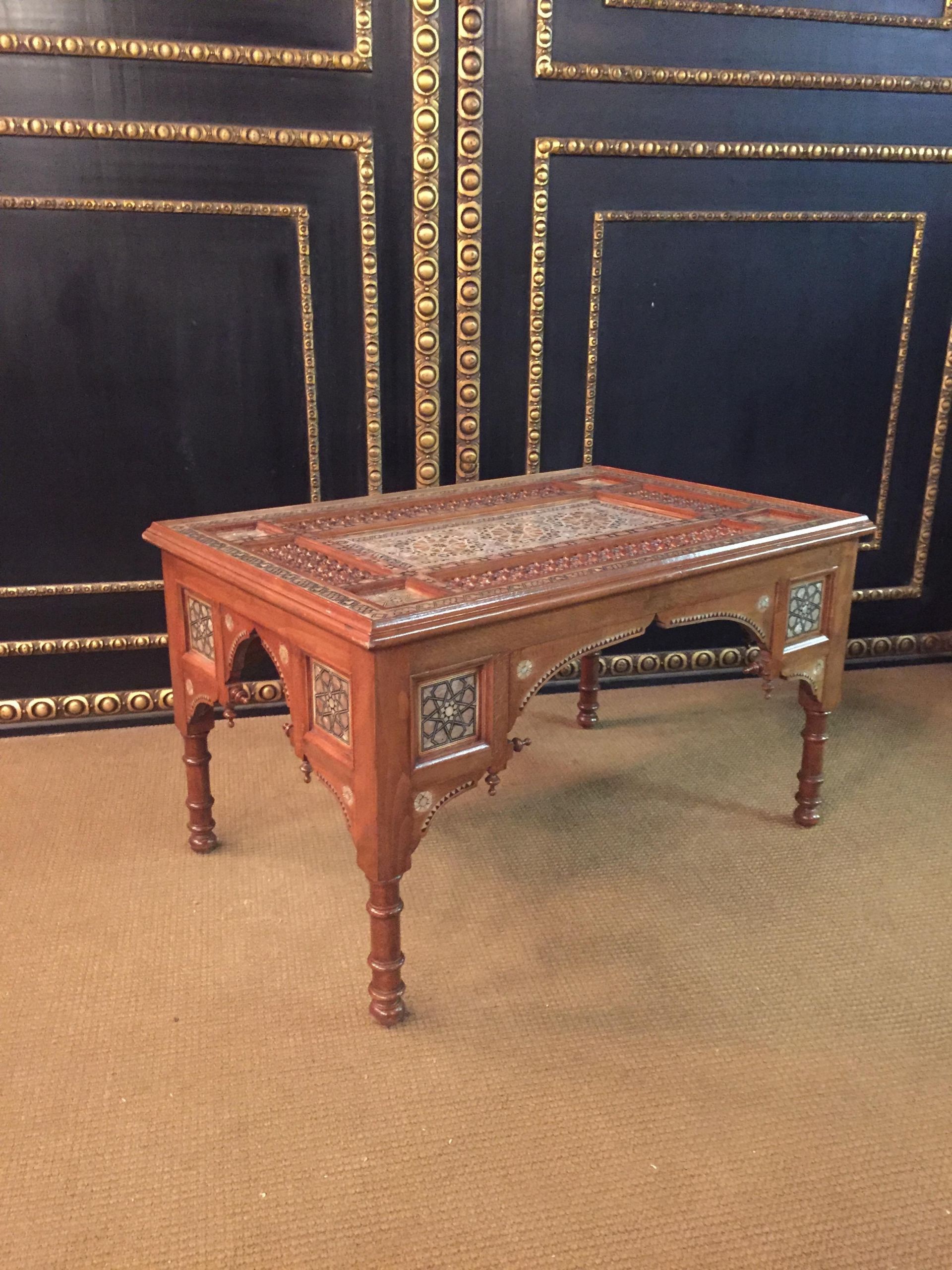 Coffee Table Nouveau oriental Coffee Table Inlaid with Finest Mother Of Pearl