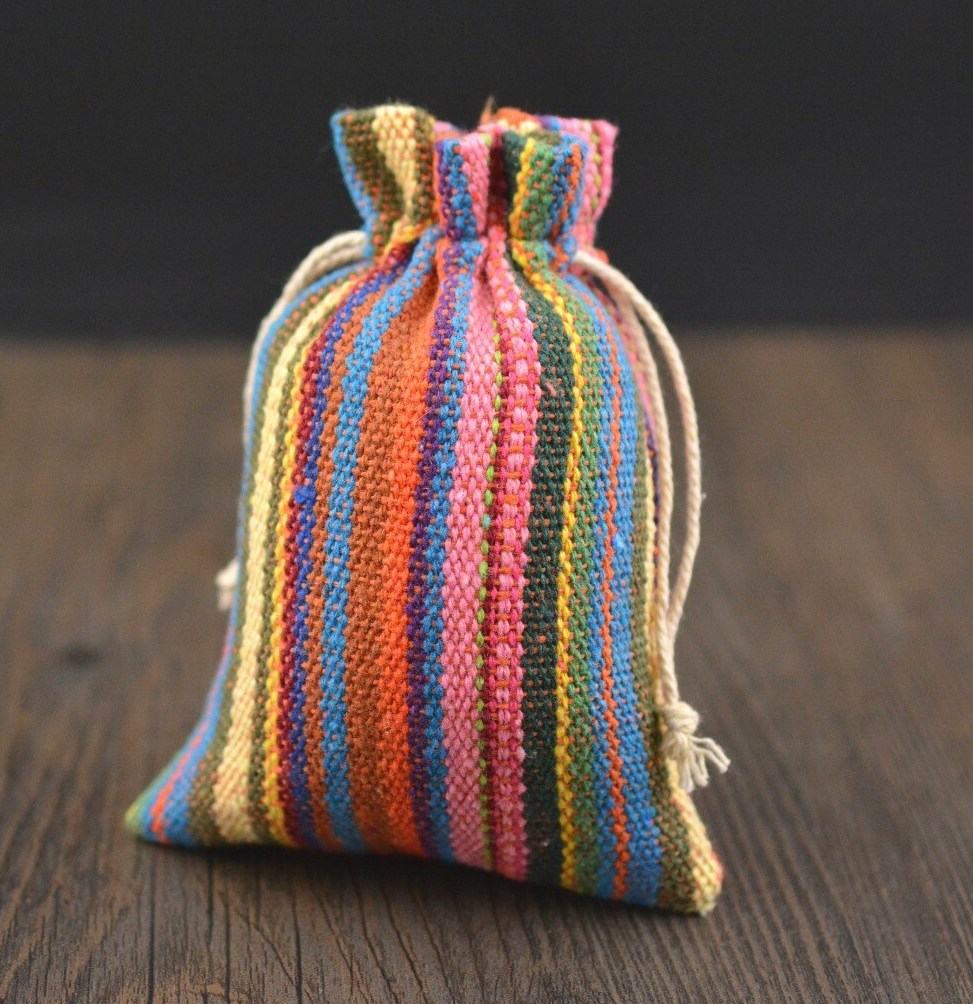 10pcs random color new linen bundle pocket 10 14CM t sack pull rope font b bag