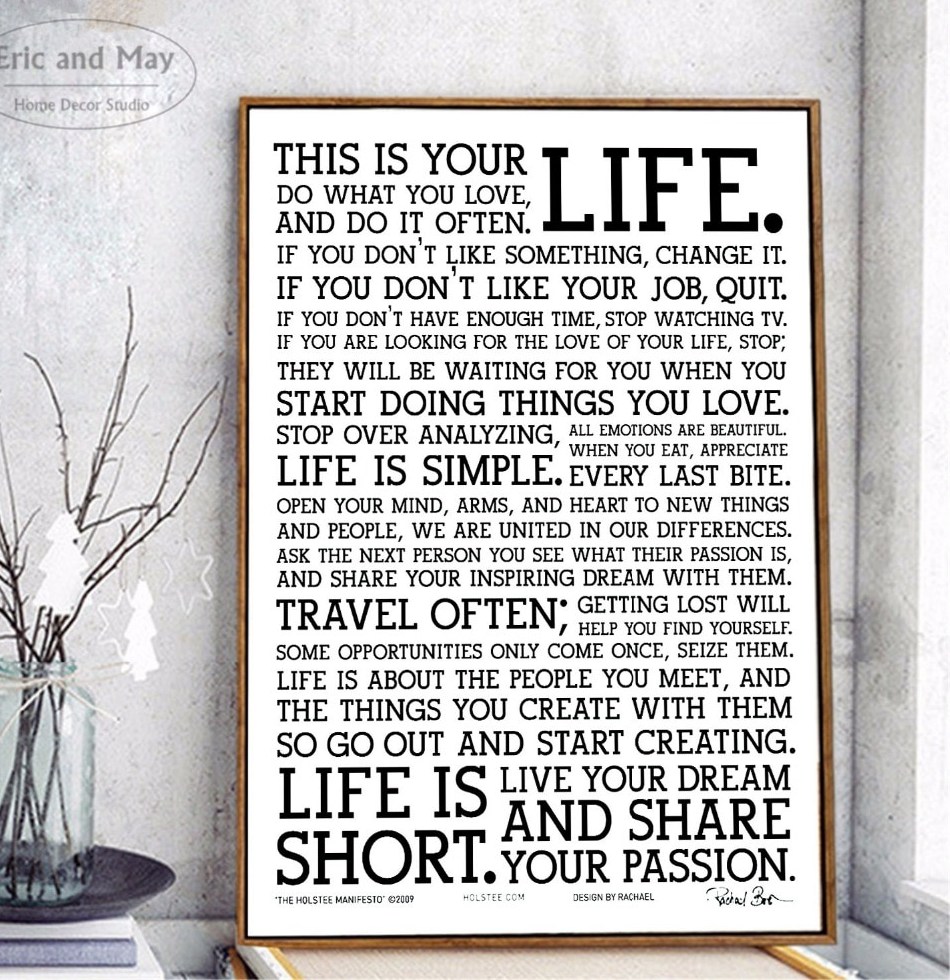 Motivational Life Quote Canvas Art Print Painting Poster Wall For Bedroom Home Decoration Wall Decor