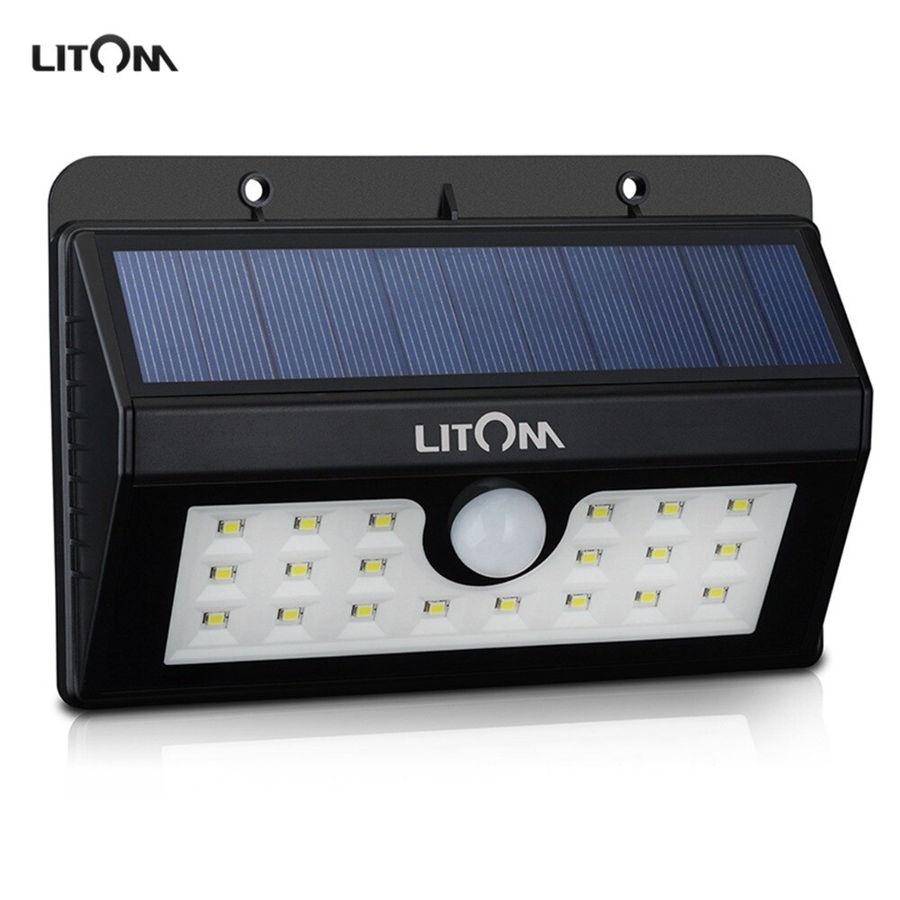 Litom Étanche Aux Intempéries IP55 20 led lampe solaire 2 2 W détecteur de mouvement de