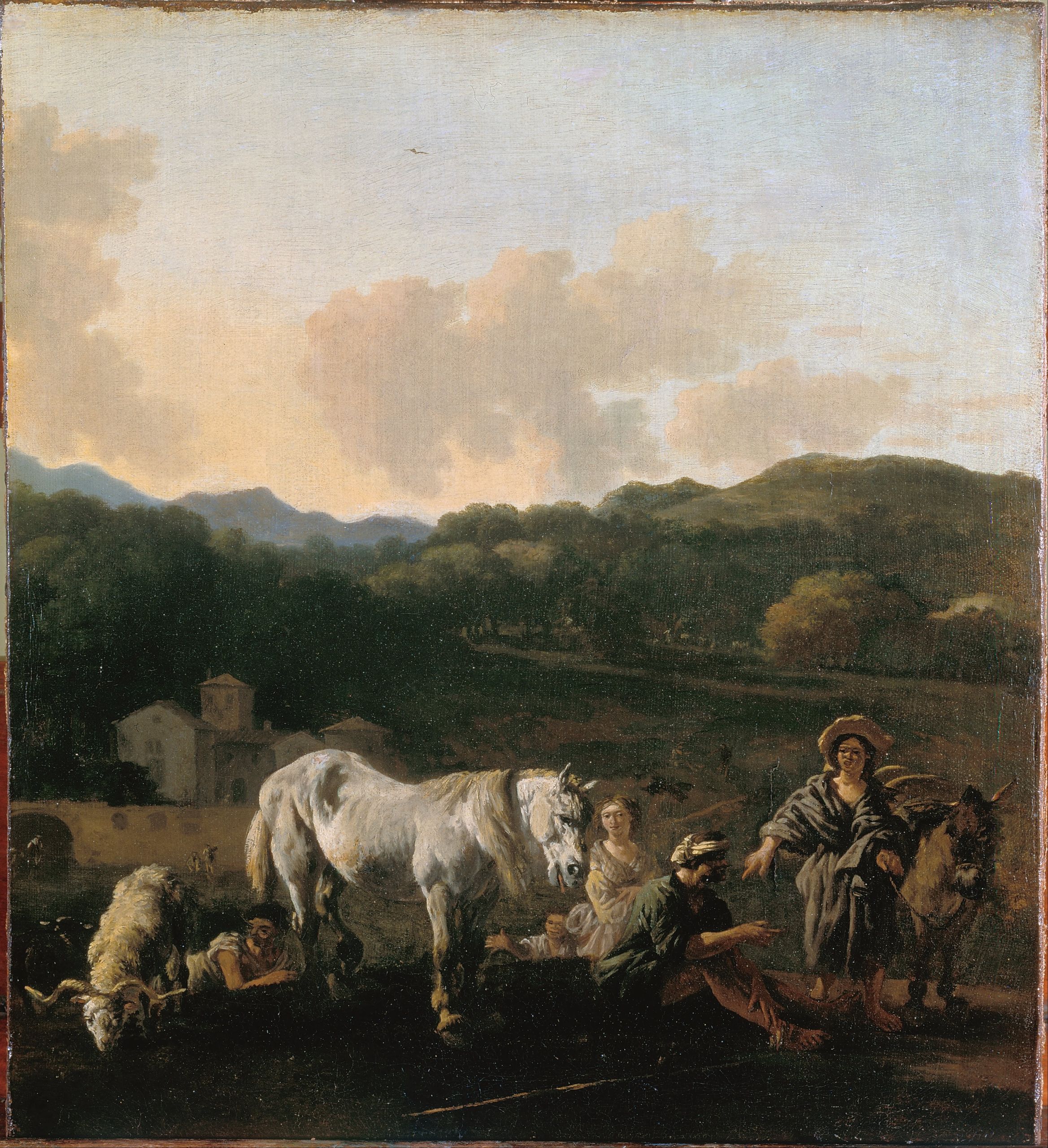 Du Jardin Karel Peasants and a White Horse Google Art Project