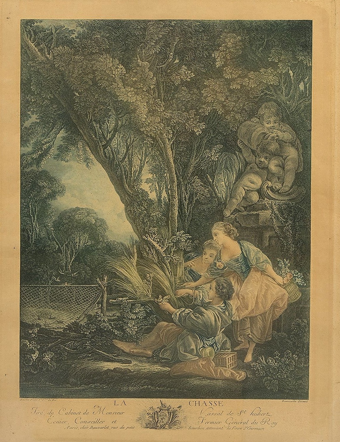 Boucher 1766 Les amusements de la jeunesse au village la chasse