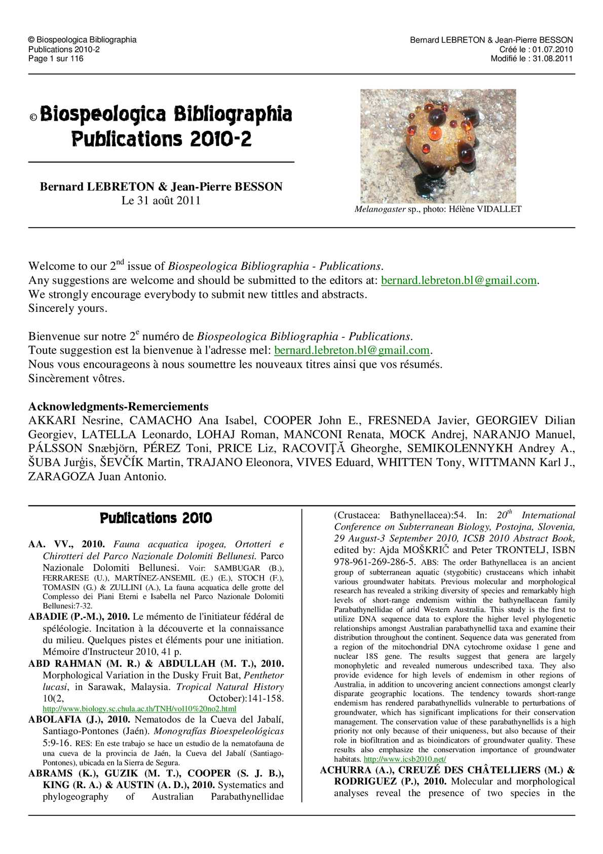 Faire Un Puit Dans son Jardin Nouveau Calaméo © Biospeologica Bibliographia Publications 2010 2