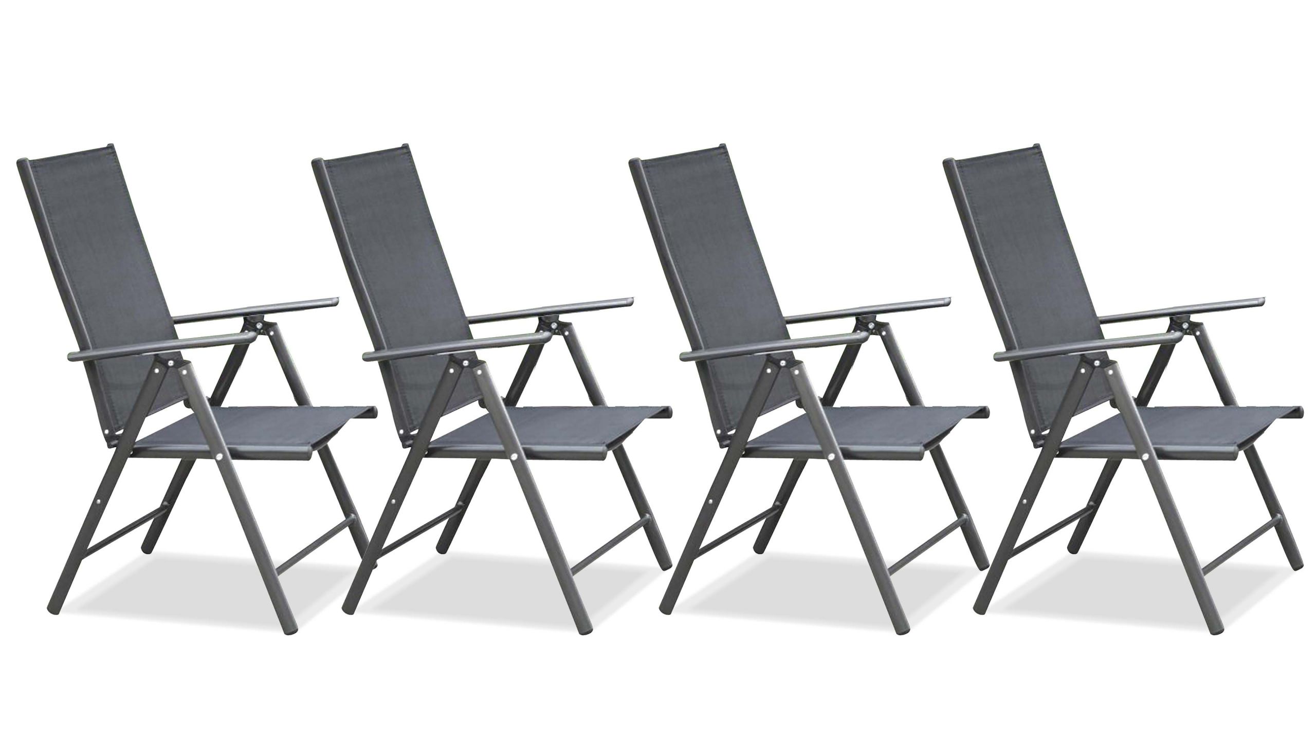 4 fauteuils de jardin pliant multipositions