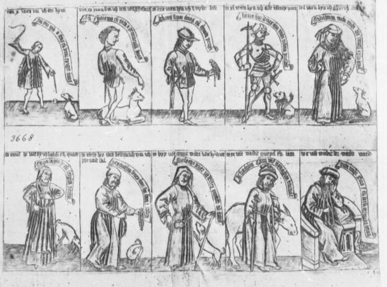 meister bandrolle 1475 zehn lebensalter des Mannes Bayerisches Staatbibliothek