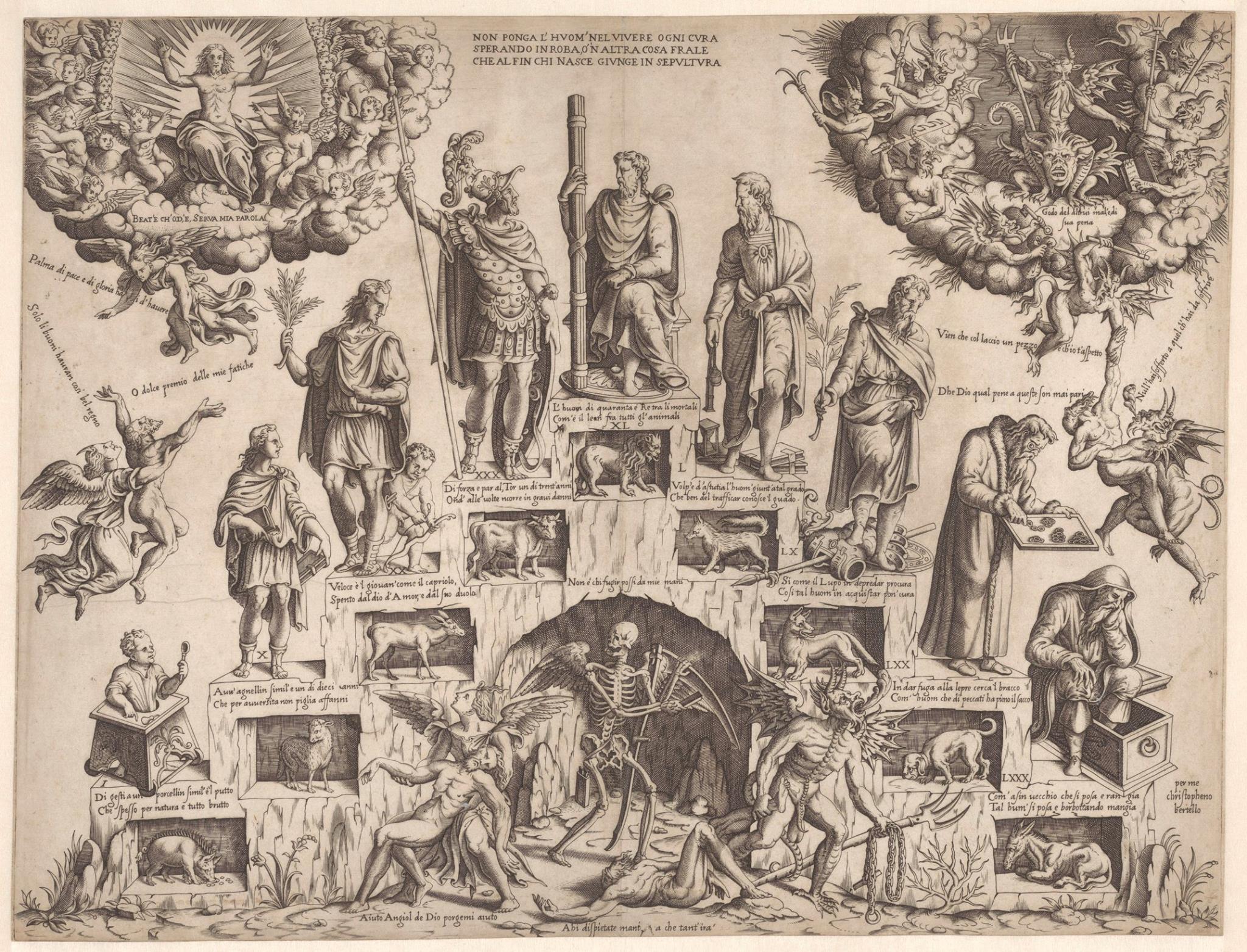 Cristofano Bertelli c 1560 Escalier de la vie masculine Rijksmuseum