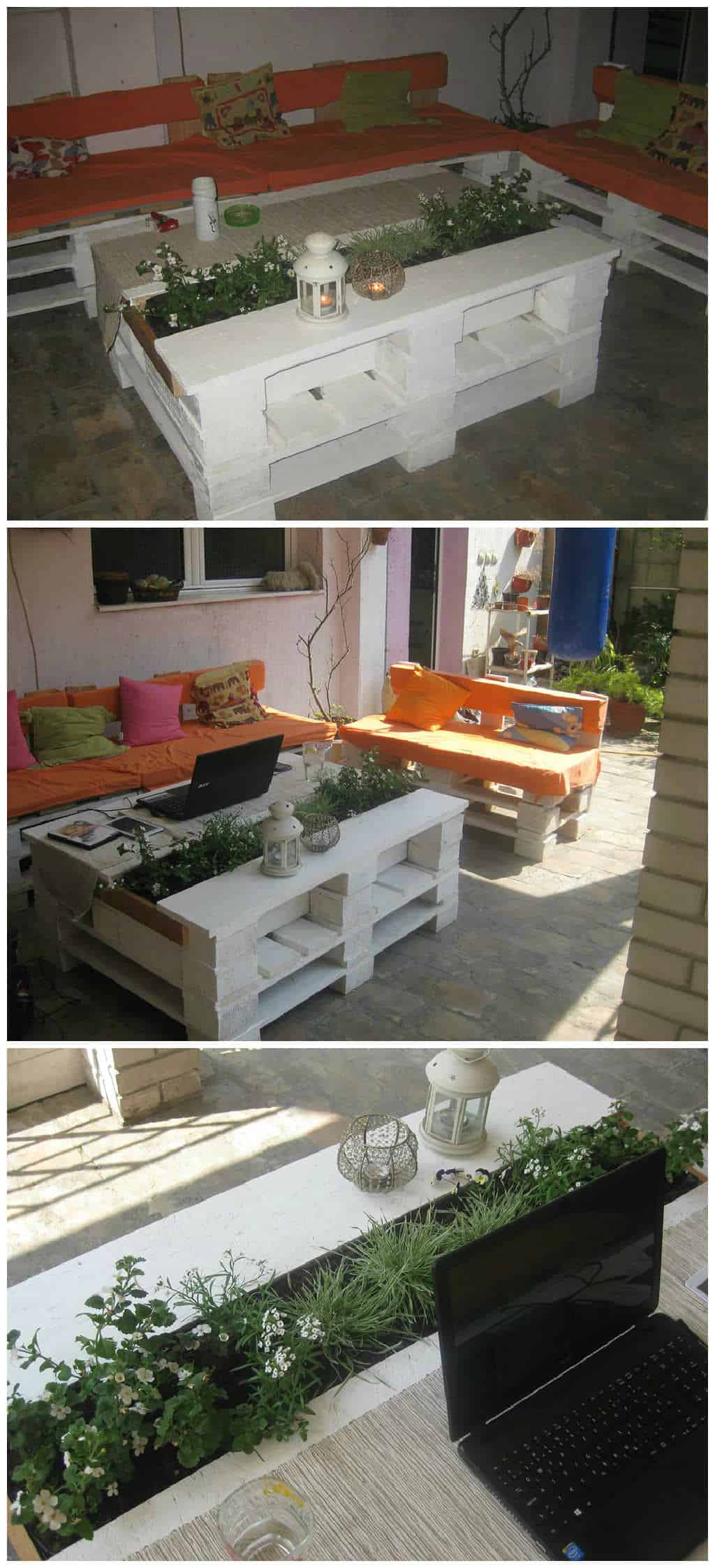 Idee Salon De Jardin Inspirant Pallet Coffee Table with Planter • 1001 Pallets