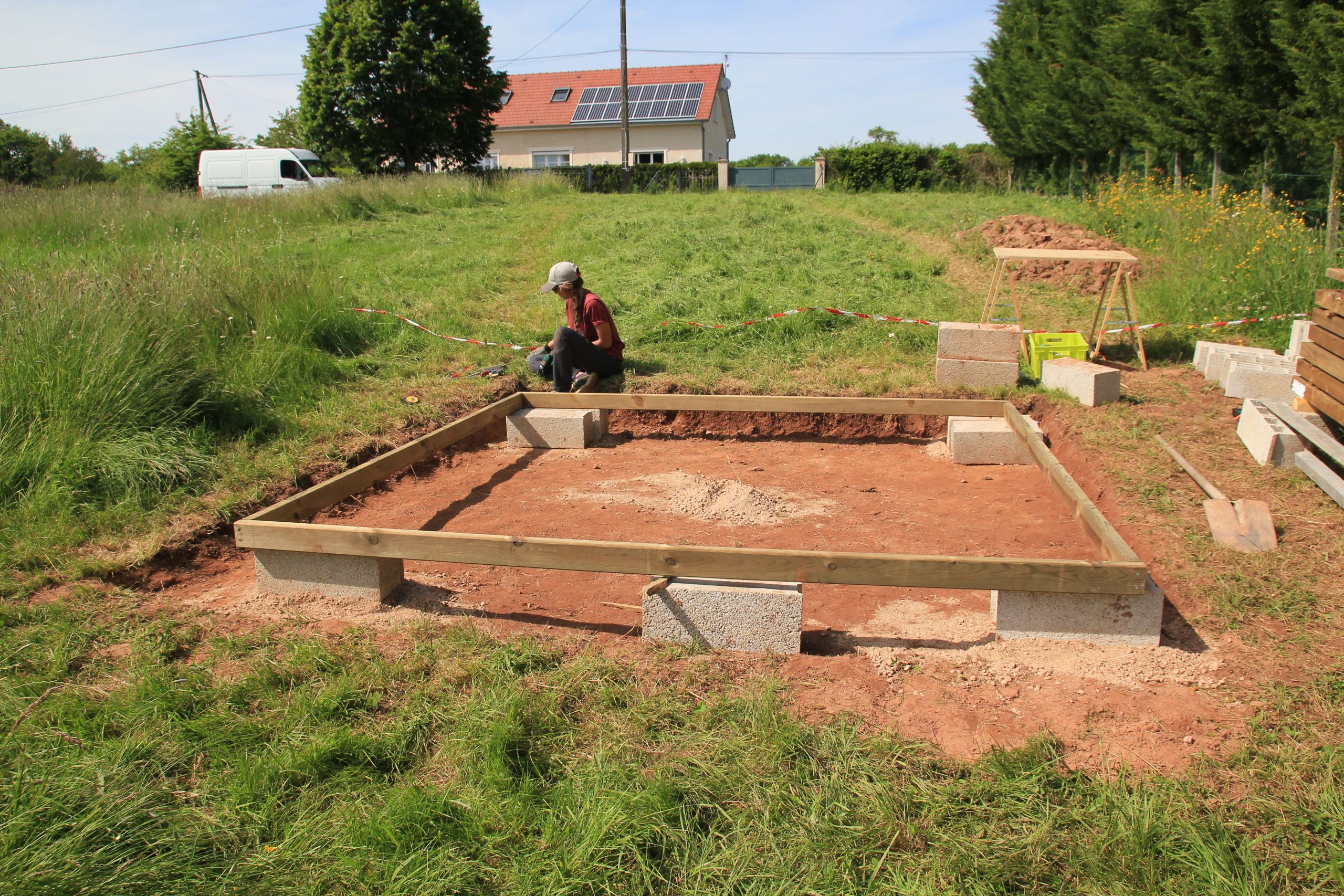 fondation abri jardin dalle bois