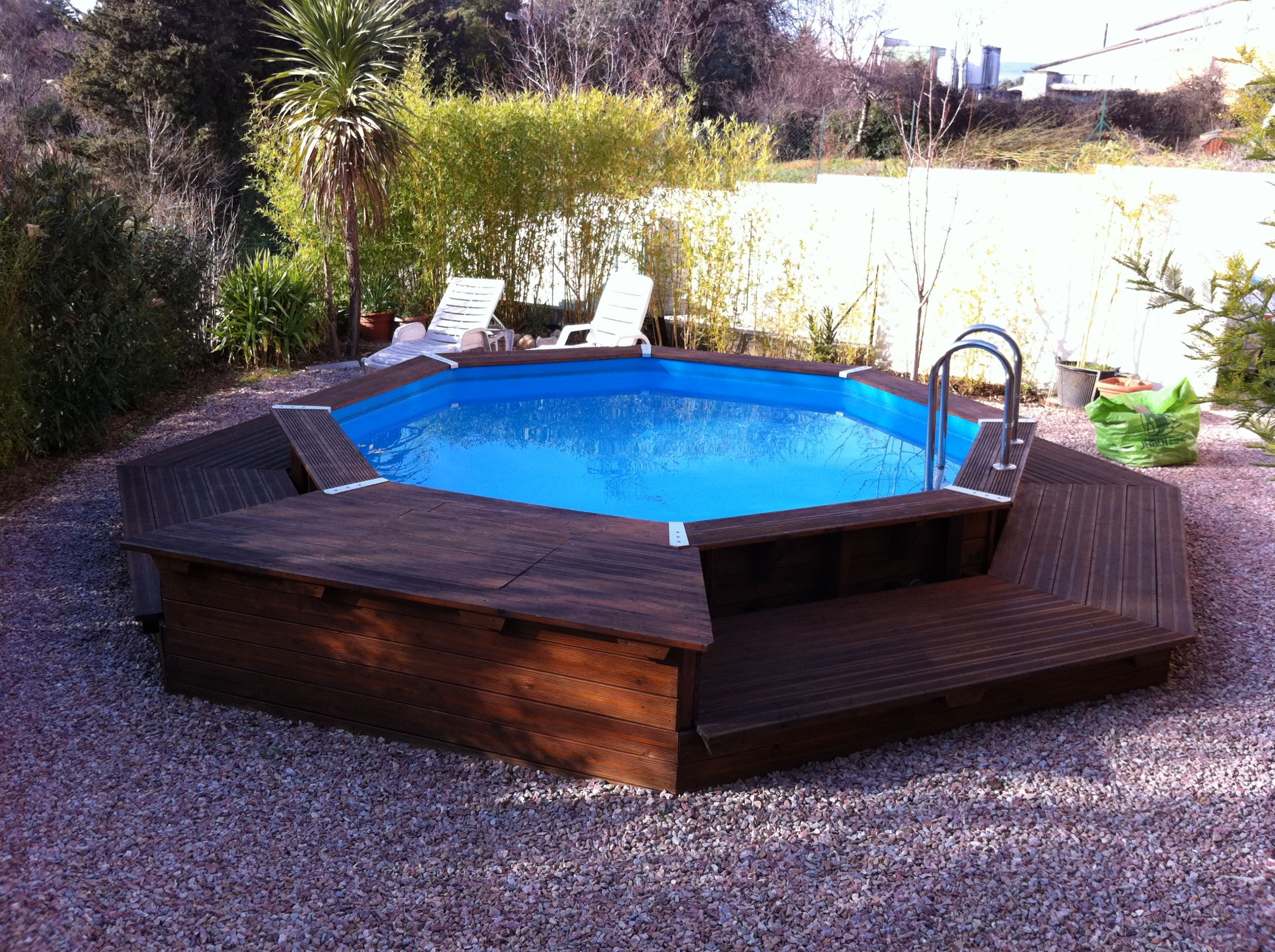 Jardin Autour Piscine Beau Piscine Hors sol Bois Avec Terrasse Prix Novo P