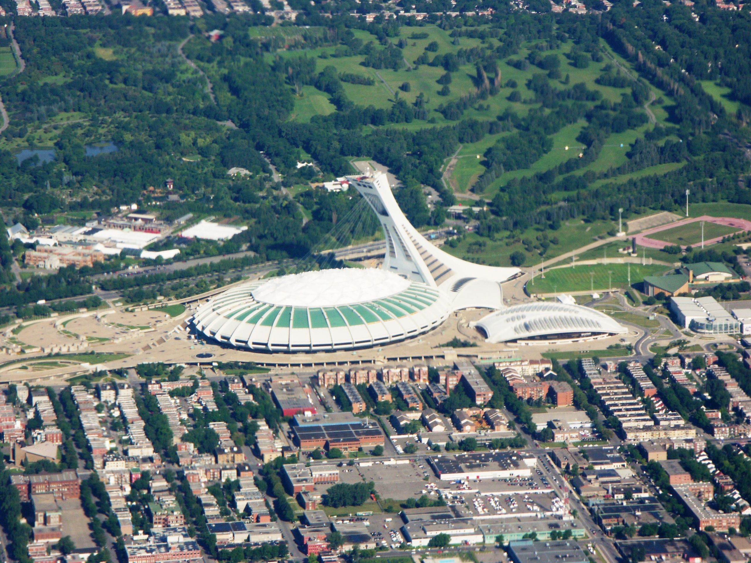 Montreal Olympic Stadium arial view