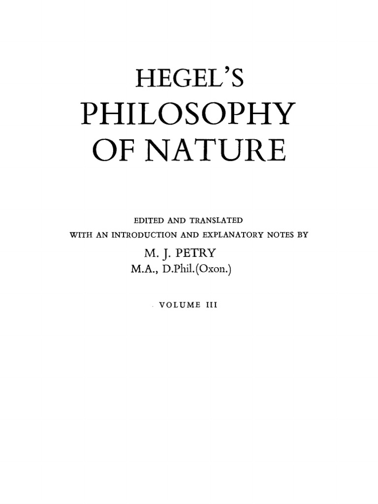 Jardin Botanique Dijon Unique G W F Hegel Philosophy Of Nature Vol 3