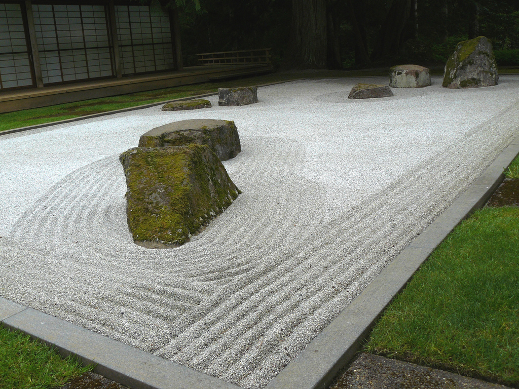 landscape design background zen garden Bainbridge Island sea turtle