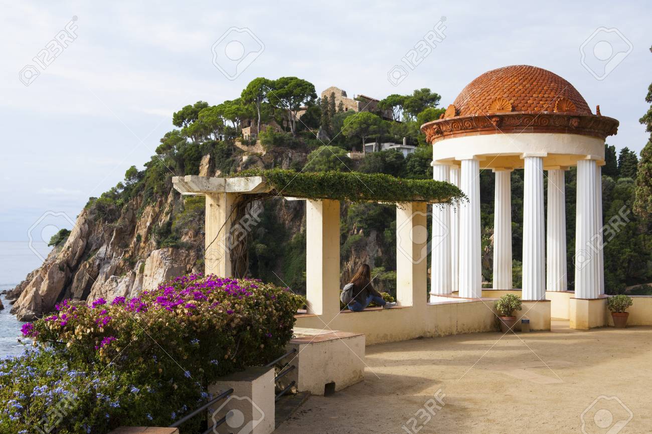 botanical garden jardi botanic marimurtra on mediterranean coast of spain costa brava blanes