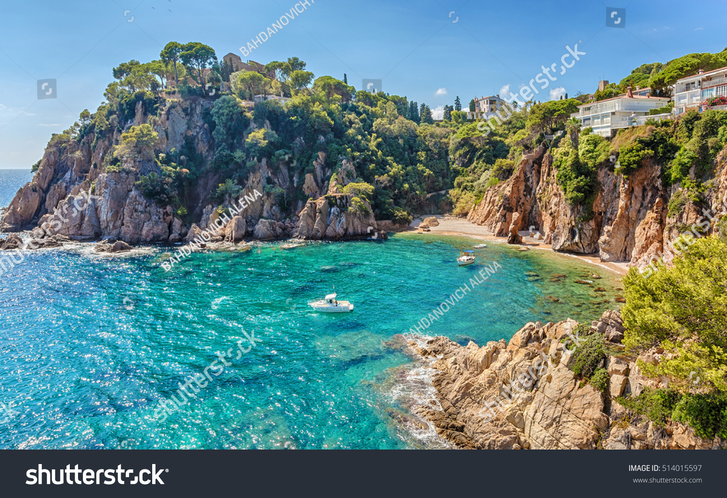 stock photo view from the gardens marimurtra of sa forcanera blanes costa brava catalonia spain