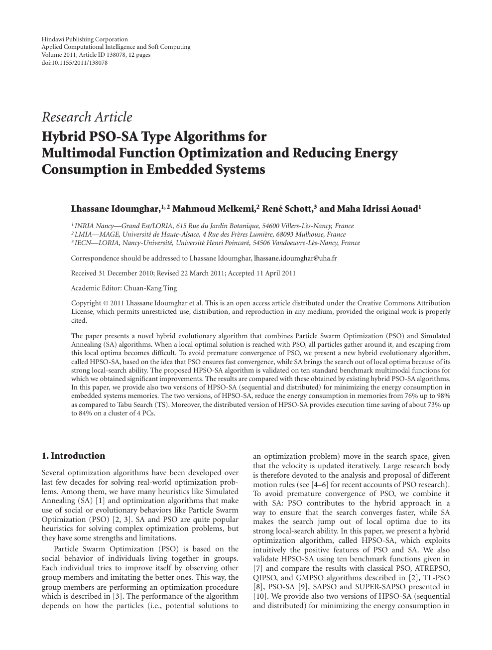 Jardin Botanique Nancy Inspirant Hybrid Pso Sa Type Algorithms for Multimodal Function